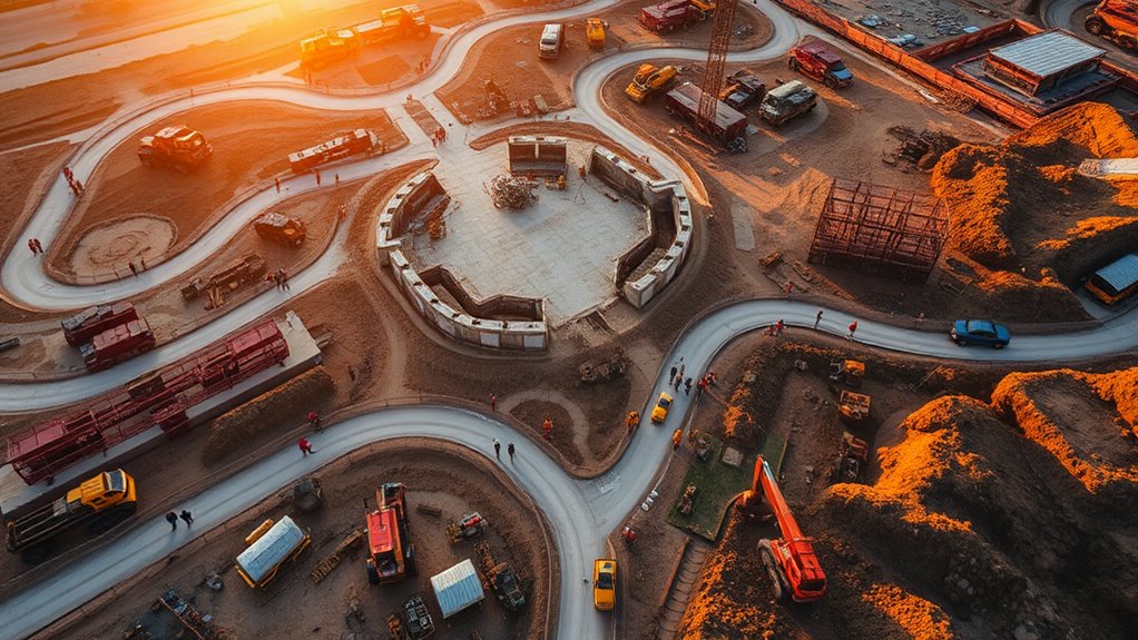drone time lapse construction perspective