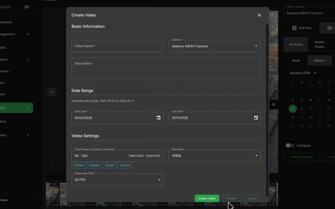 Tự động hóa báo cáo tuần/tháng bằng tính năng Auto-Generate Video Timelapse